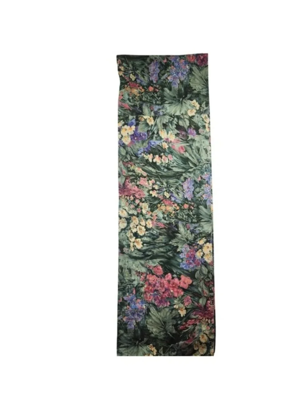 Vintage Floral Window Valance Painterly Garden Botanical Print Green Pink 86x15‎